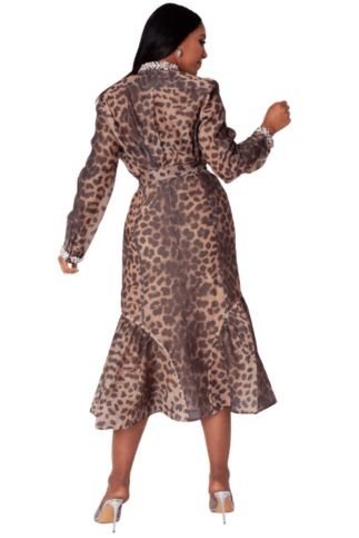 Leopard Print Ruffle Skirt Set with Crystal Trim - 82906 - Especially Yours