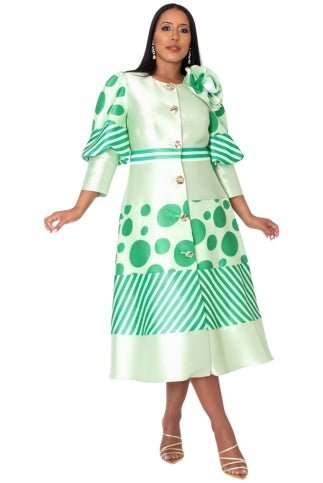 Polka Dot Stripe Bow Detail Midi Dress - 41086 - Especially Yours
