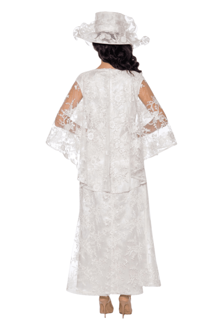 2pc Lace Dress & Hi-Lo Pull Over Lace Cape - Plus size - Especially Yours