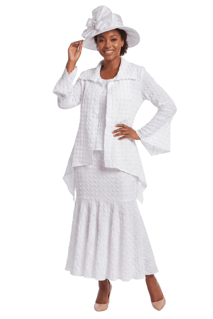 3pc Popcorn Hi-lo Jkt, Cami, Pleated Skirt Set - Especially Yours