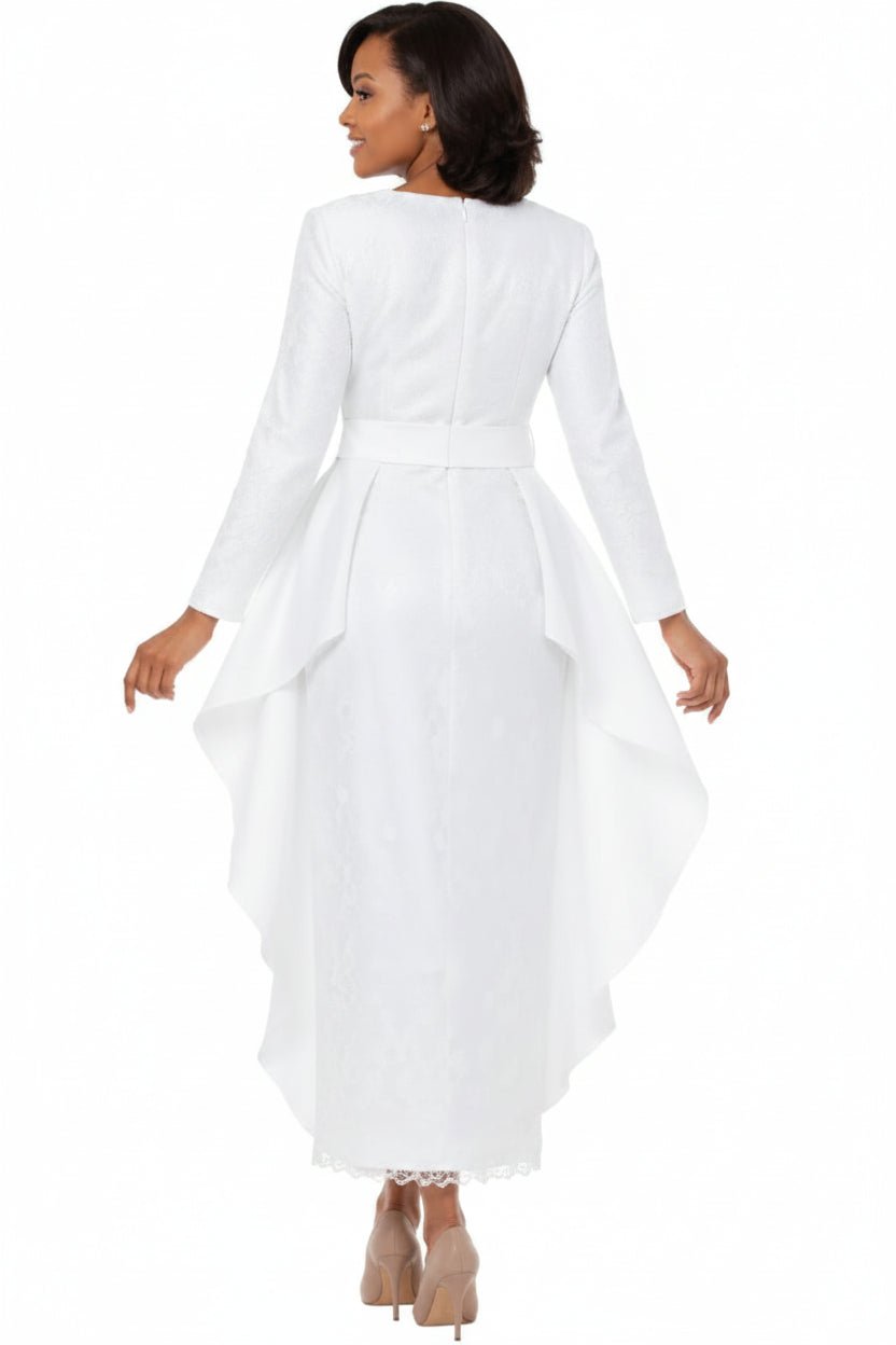 Graceful Radiance Sequined Lace Gown w/ Waist Cape - Especially Yours