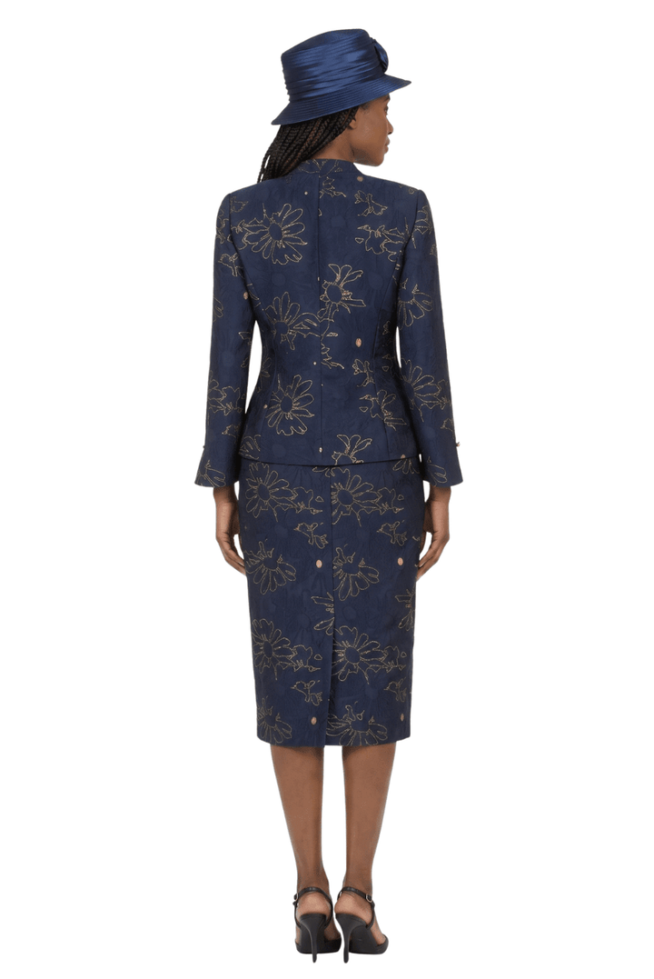 3pc Brocade Emb Skrt Suit w/ Decor Ribbons-Plus - Especially Yours