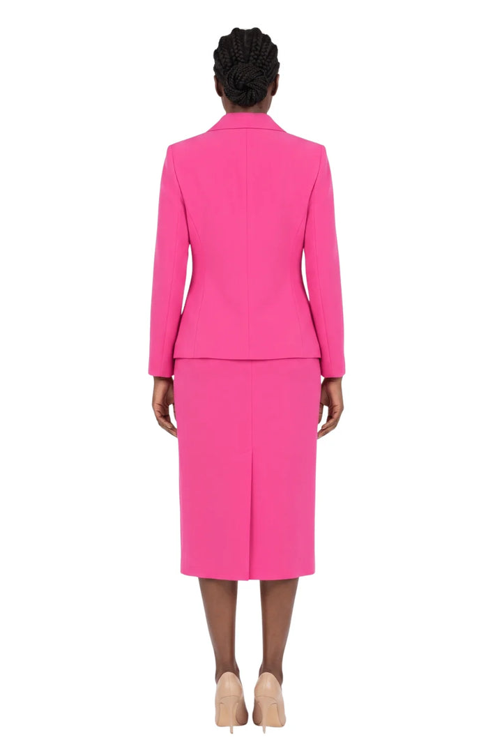 2pc Vintage Lapel 3-button Skirt Suit-Plus