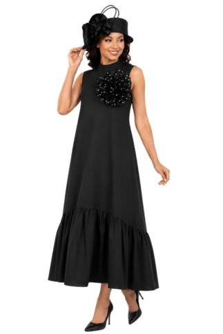 Luxury Flare Dress with Handcrafted Floral Detail - Especially Yours