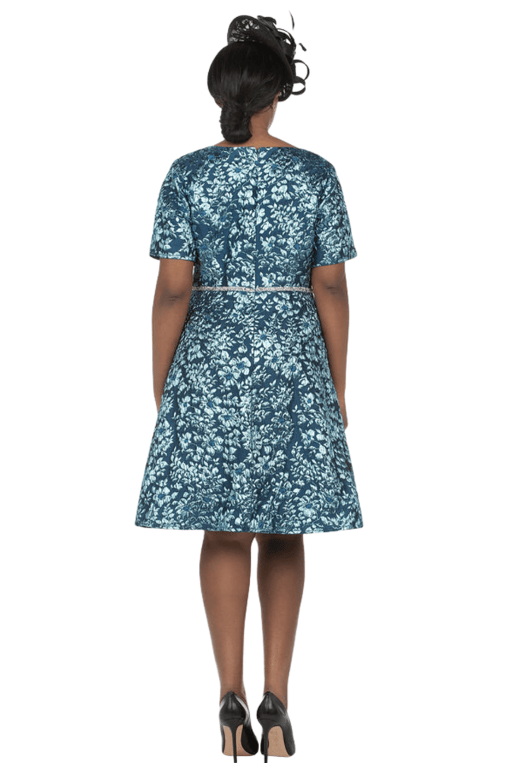 Short Slv Brocade A-line Dress - Especially Yours