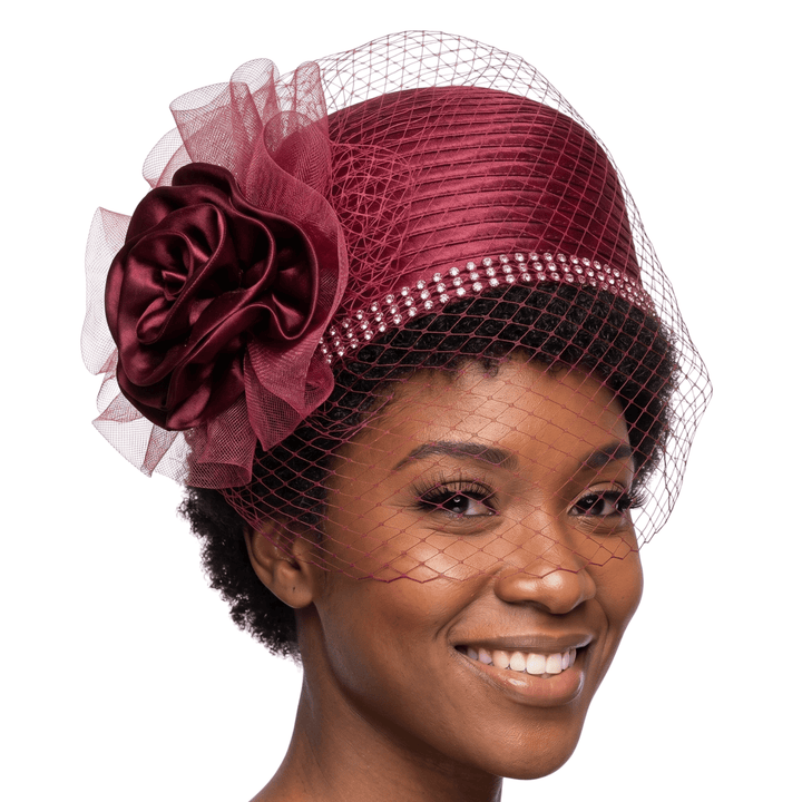 Pillbox Hat w/ Ovsz Flower and Veil - Especially Yours