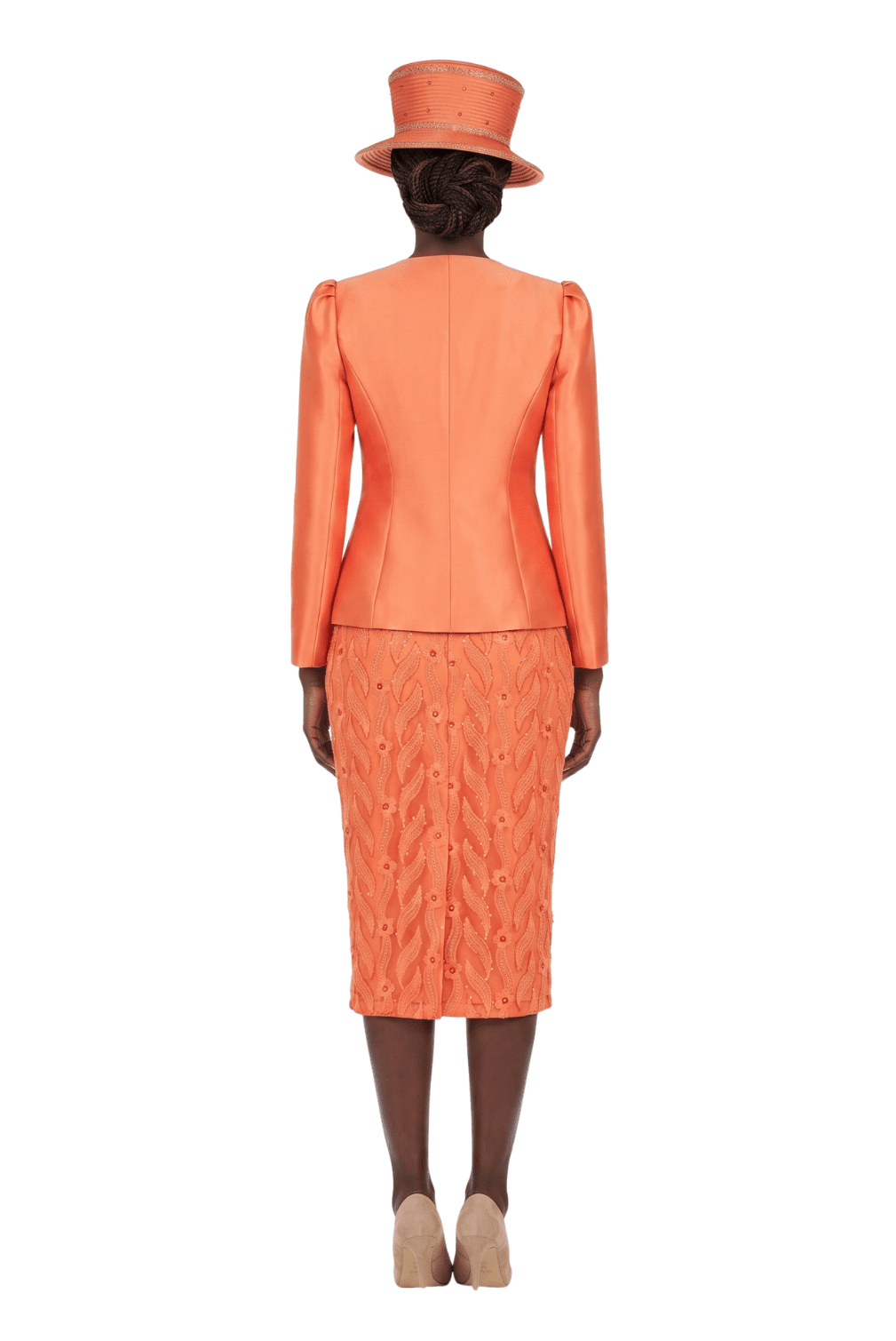 2pc Silky Twill Jkt + Sequined Lace Skirt Suit - P - Especially Yours
