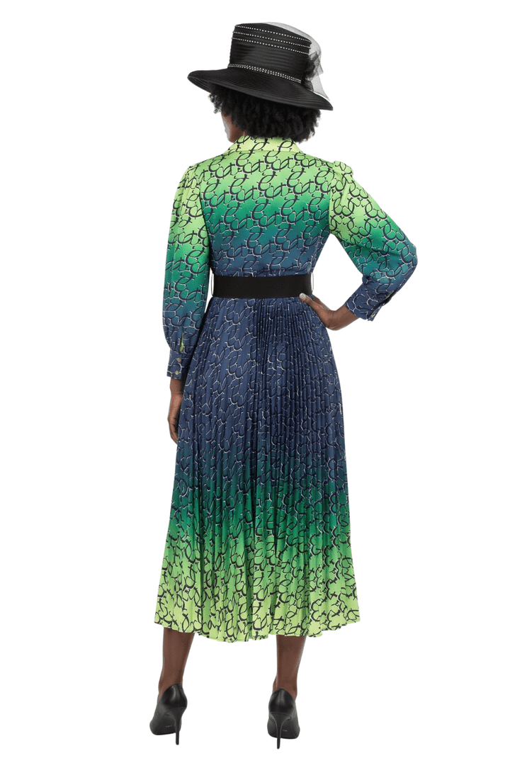 Ombre Print Flowy Pleats Drs w/ Belt - Especially Yours