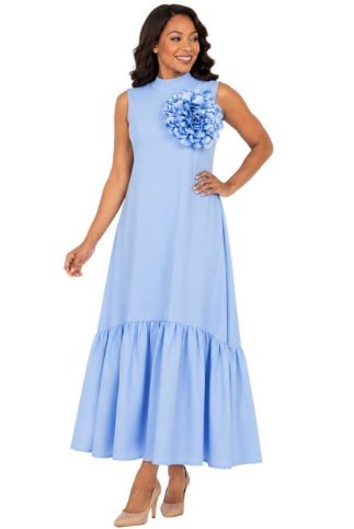 Luxury Flare Dress with Handcrafted Floral Detail - Especially Yours