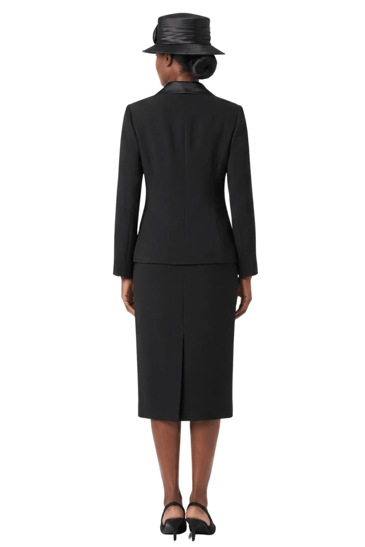 3pc Satin Shawl Lapel Skirt Suit-Plus