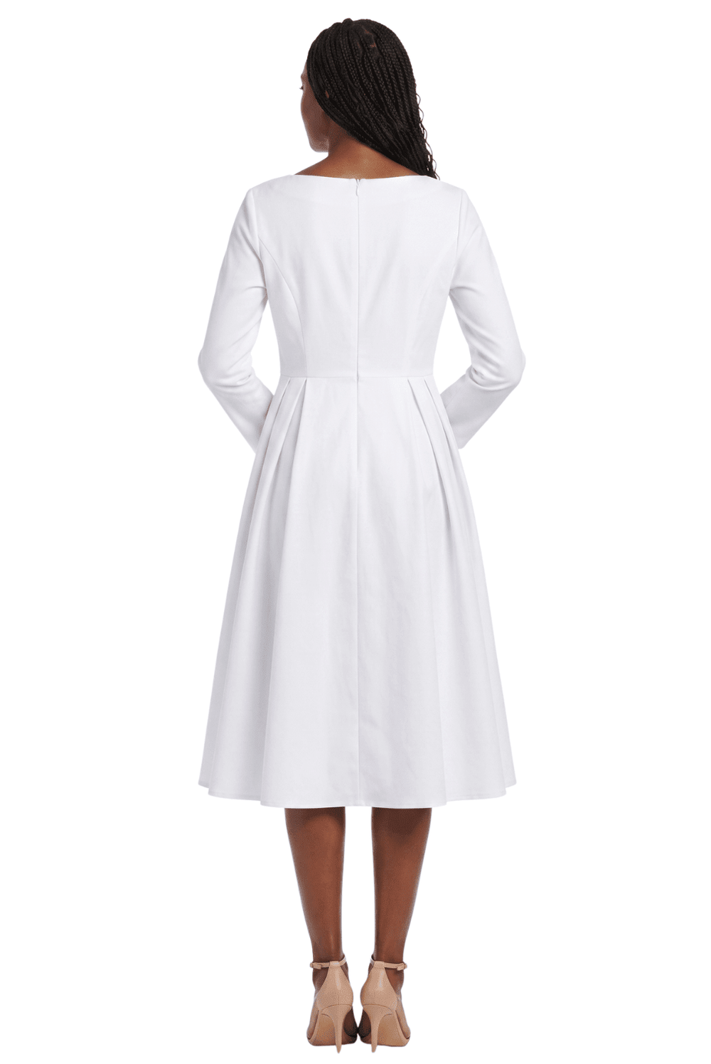 Timeless A-Line Dress with Jewel Brooch-Plus - Especially Yours