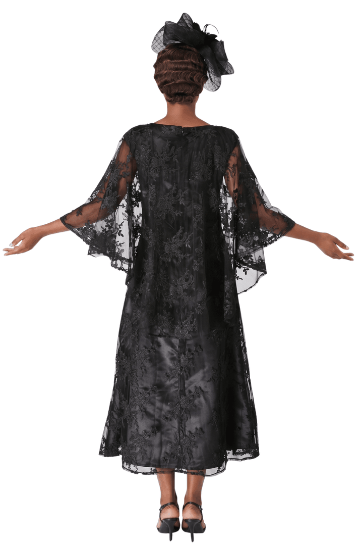 2pc Lace Dress & Hi-Lo Pull Over Lace Cape - Especially Yours