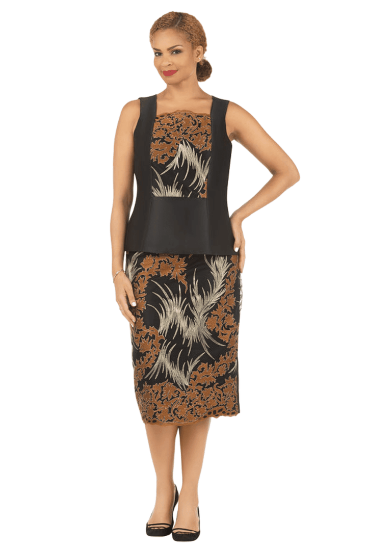 3pc Silky Twl+Lace Skt Suit w/ Cuff Dtl - Especially Yours