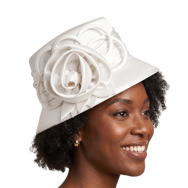 Small Brim w/ Ribbon Flower Basic Hat