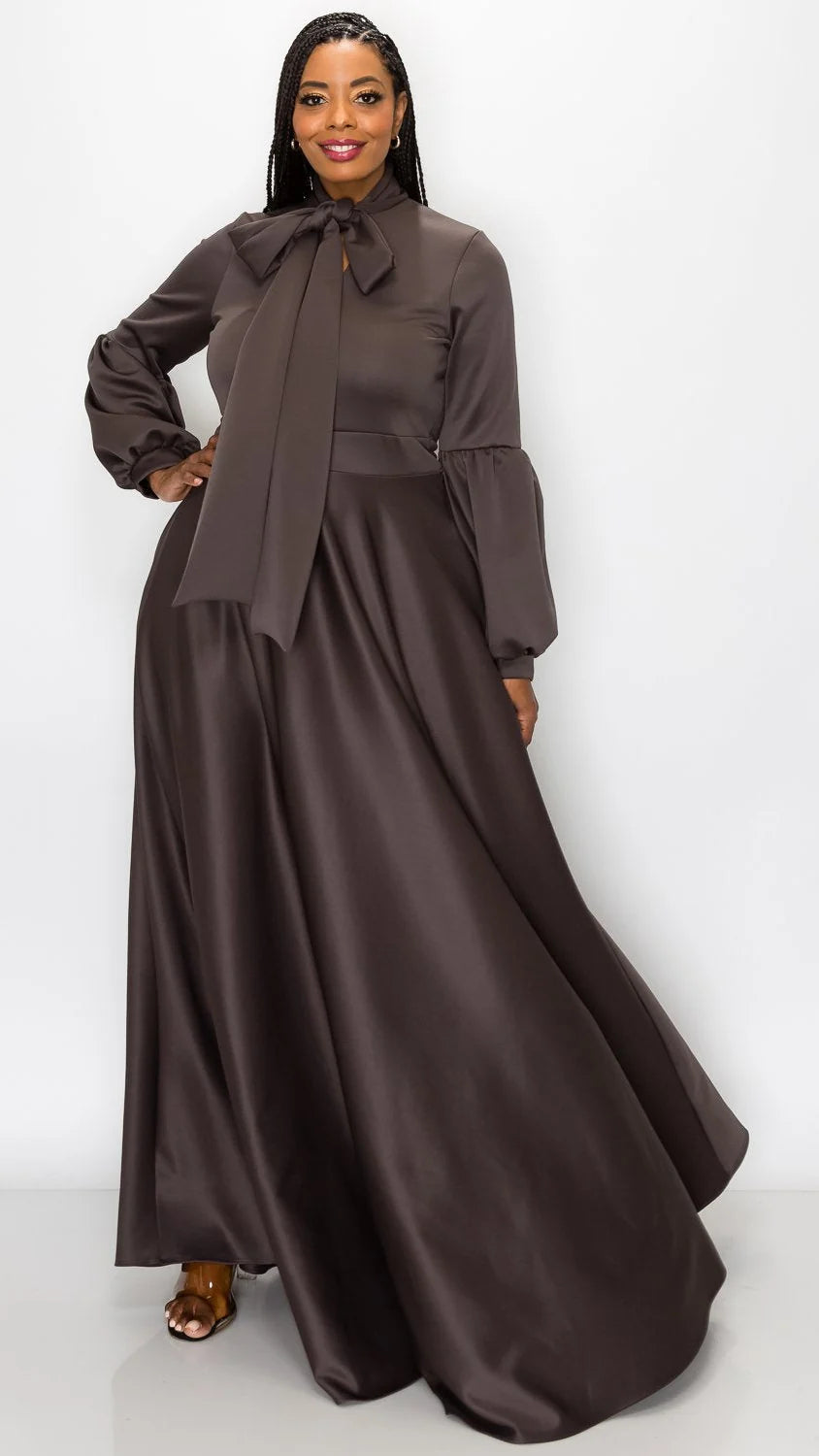 Bella Donna Dress with Ribbon and Bishop Sleeves