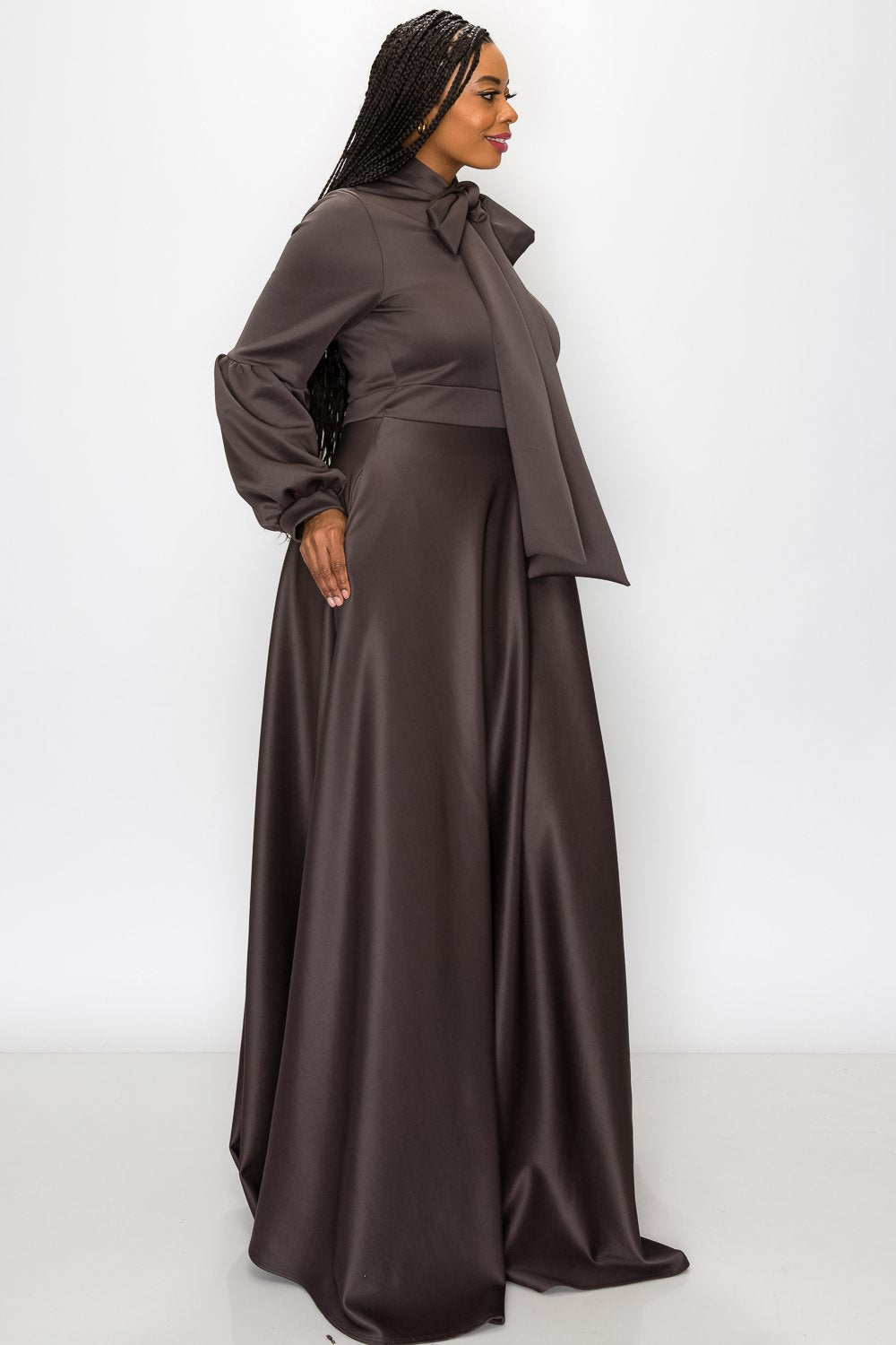 Bella Donna Dress with Ribbon and Bishop Sleeves