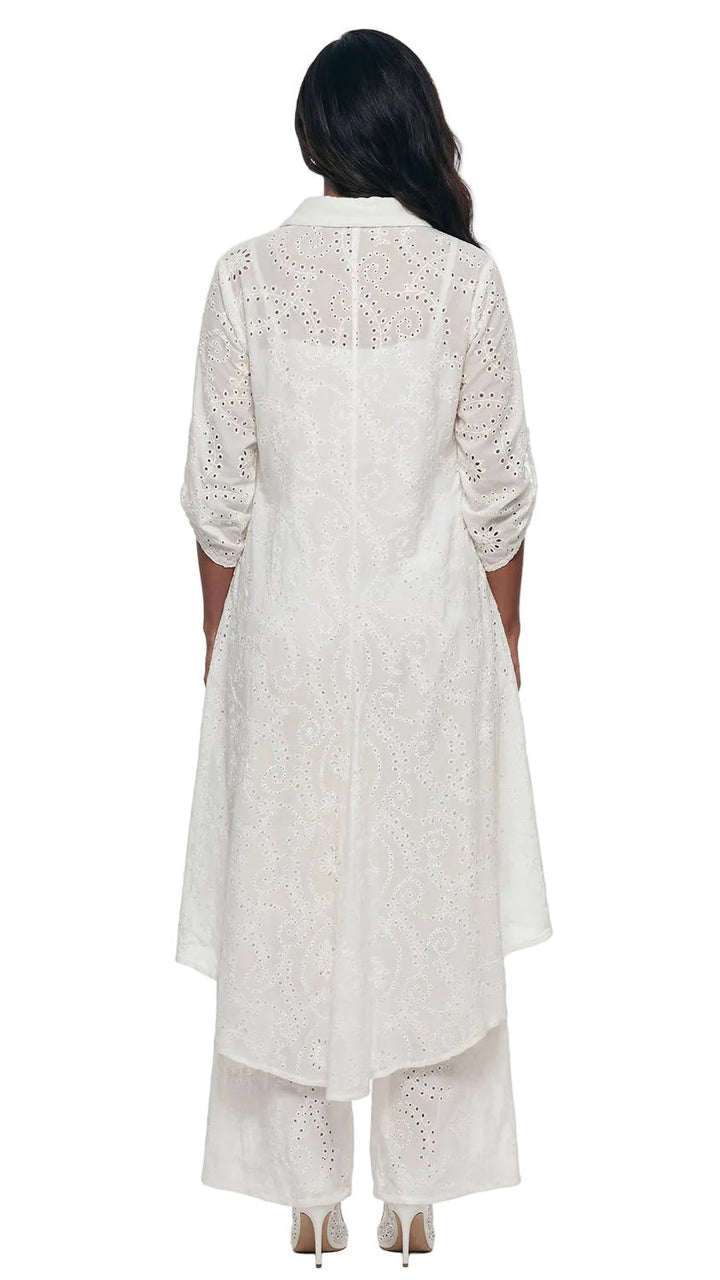 Lisa Rene' , 2Pc. Hi-Low Tunic & Pant Set, Embroidered Cotton Fabric. Style 3367