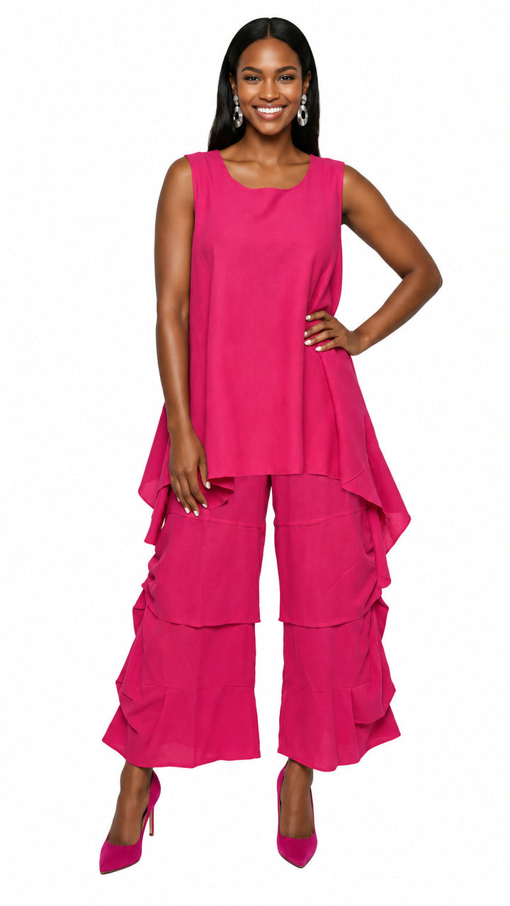 Lisa Rene' , 2Pc. Tunic & Pant Set, Linen/Viscose Fabric. Style 3390