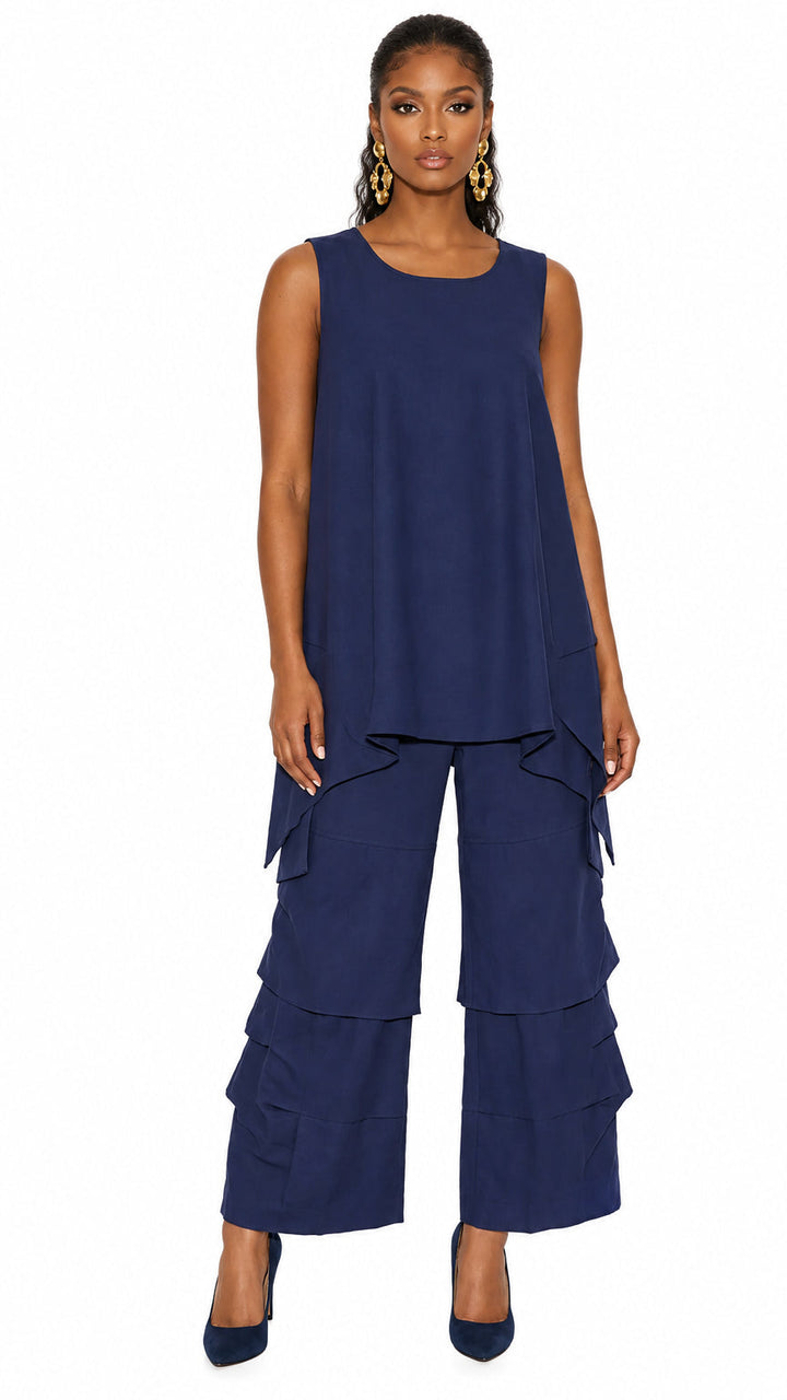 Lisa Rene' , 2Pc. Tunic & Pant Set, Linen/Viscose Fabric. Style 3390