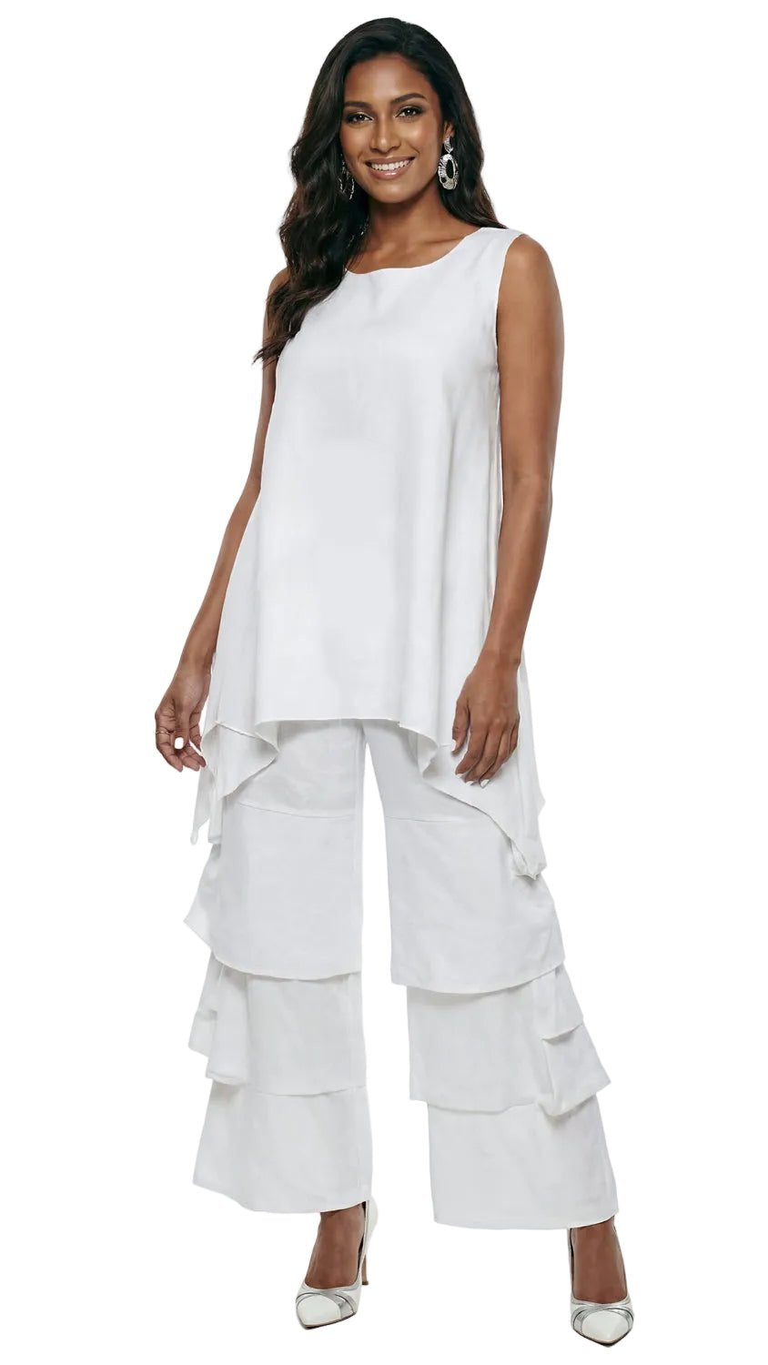 Lisa Rene' , 2Pc. Tunic & Pant Set, Linen/Viscose Fabric. Style 3390