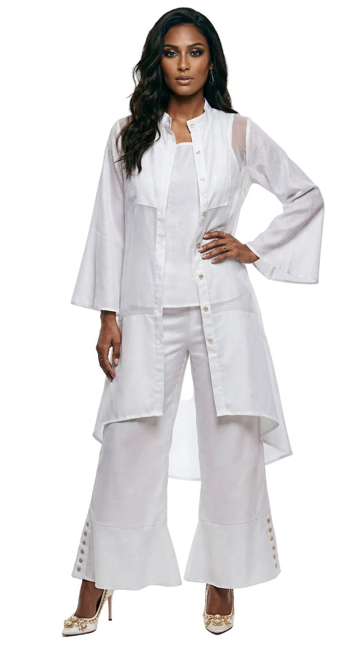 Lisa Rene' , 3Pc. Jacket, Cami & Pant Set, Linen/Viscose & Organza Fabrics. Style 3393