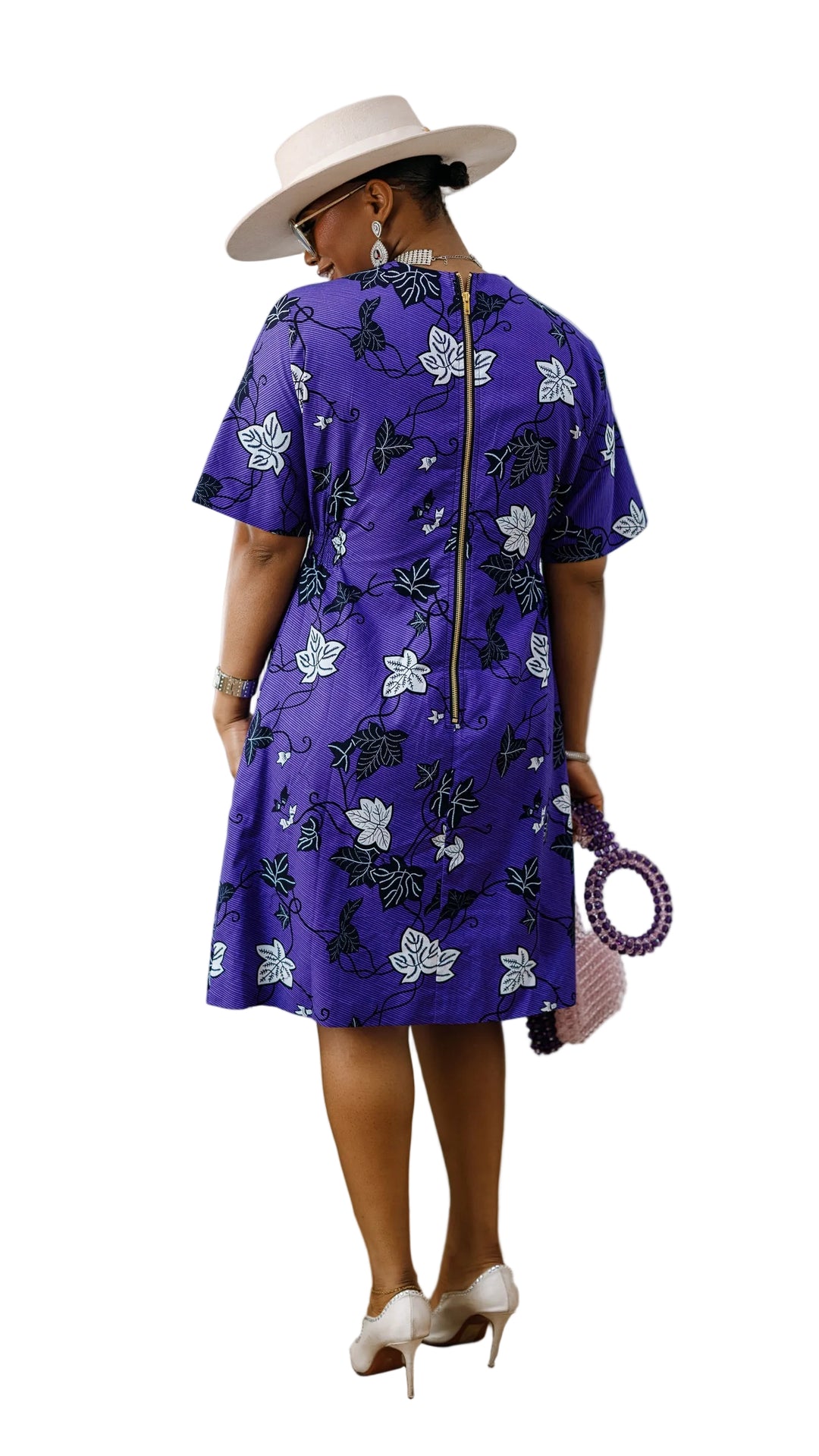 FIFI AFRICAN PRINT CINCHED-WAIST SHIFT DRESS