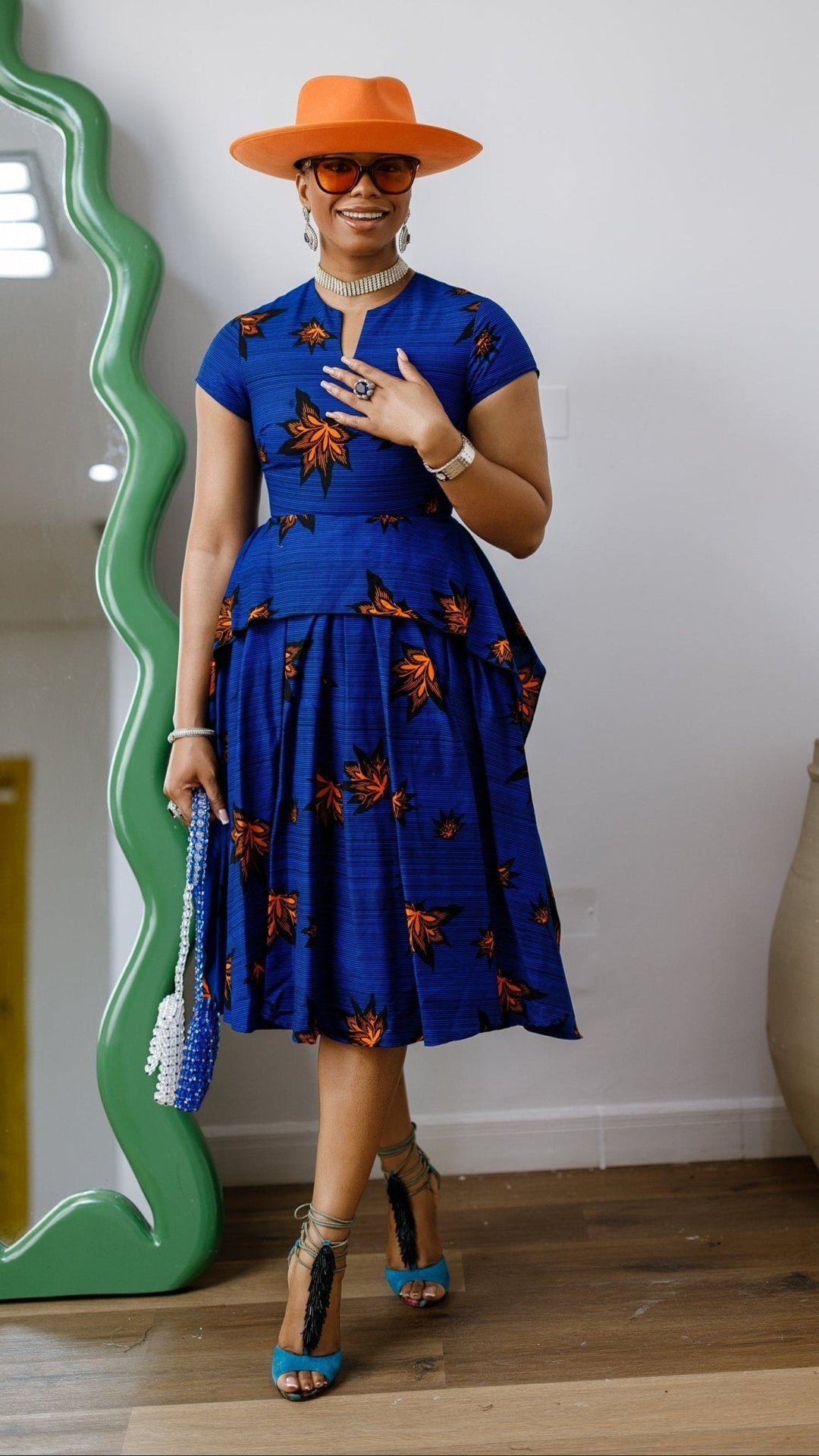 ADESEWA AFRICAN PRINT PEPLUM MIDI DRESS [ - Especially Yours
