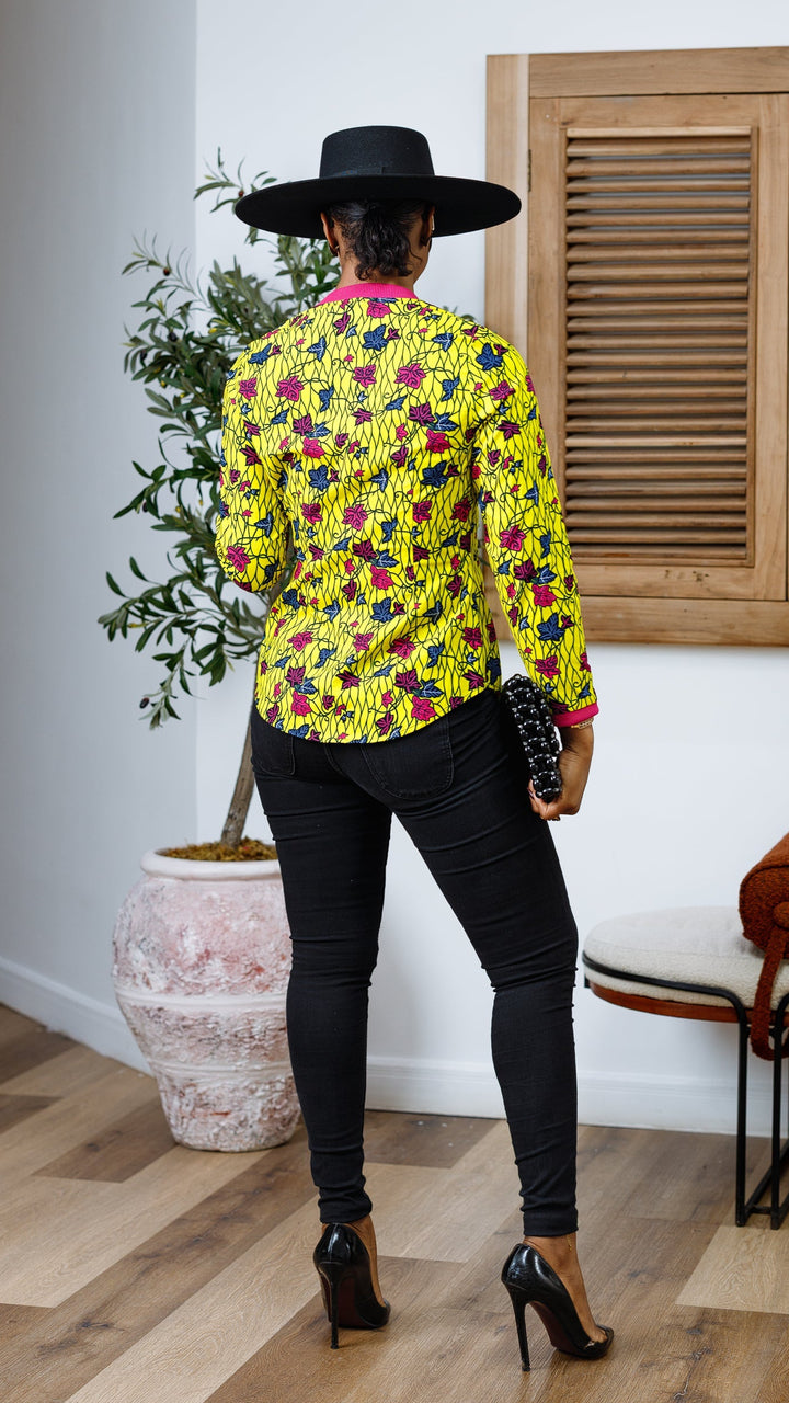 DAMINI AFRICAN PRINT POLO SHIRT----FINAL SALE