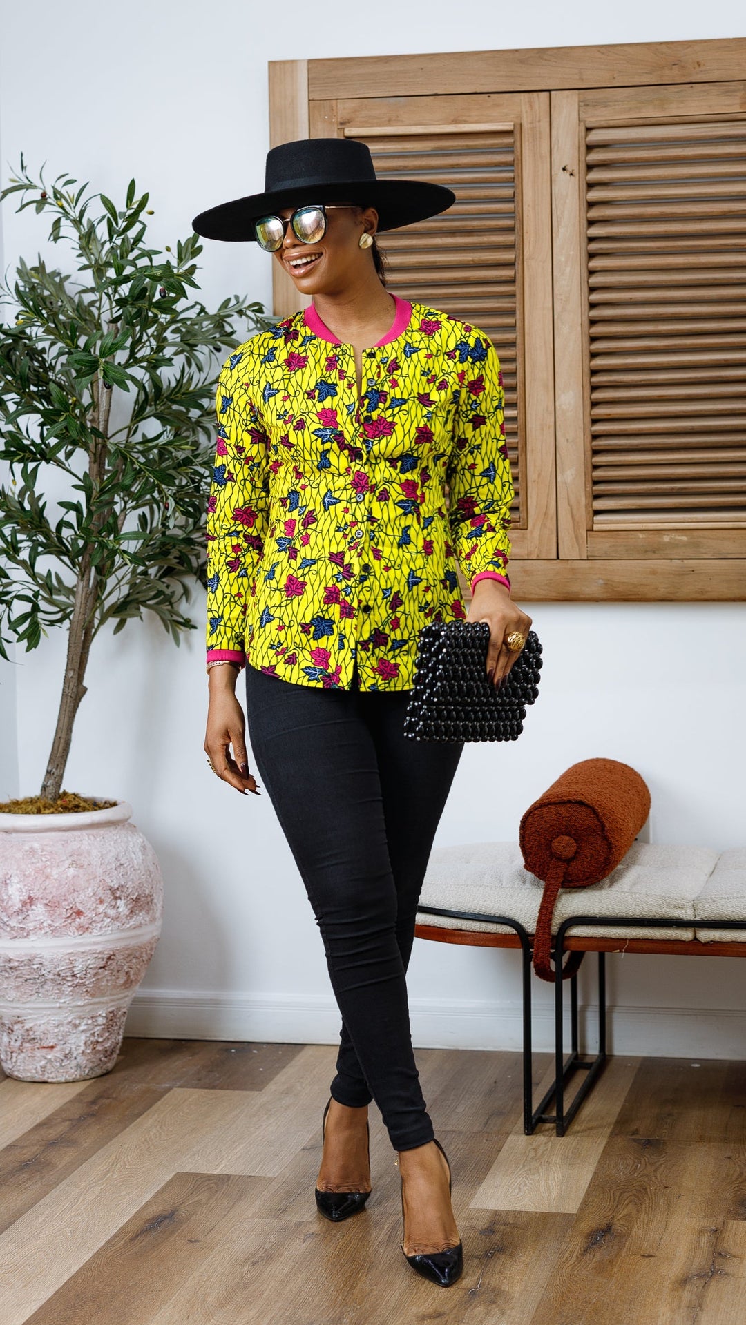 DAMINI AFRICAN PRINT POLO SHIRT----FINAL SALE