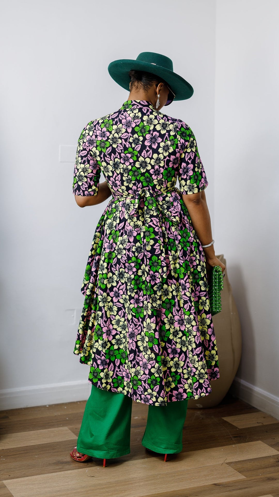 AFUA AFRICAN PRINT BUTTON-FRONT HIGH-LOW TOP
