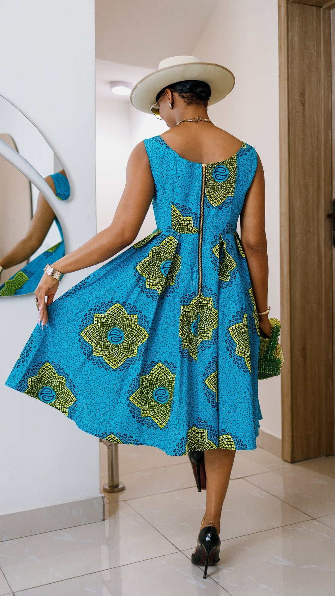 JAJA AFRICAN PRINT SLEEVELESS DRESS----FINAL SALE