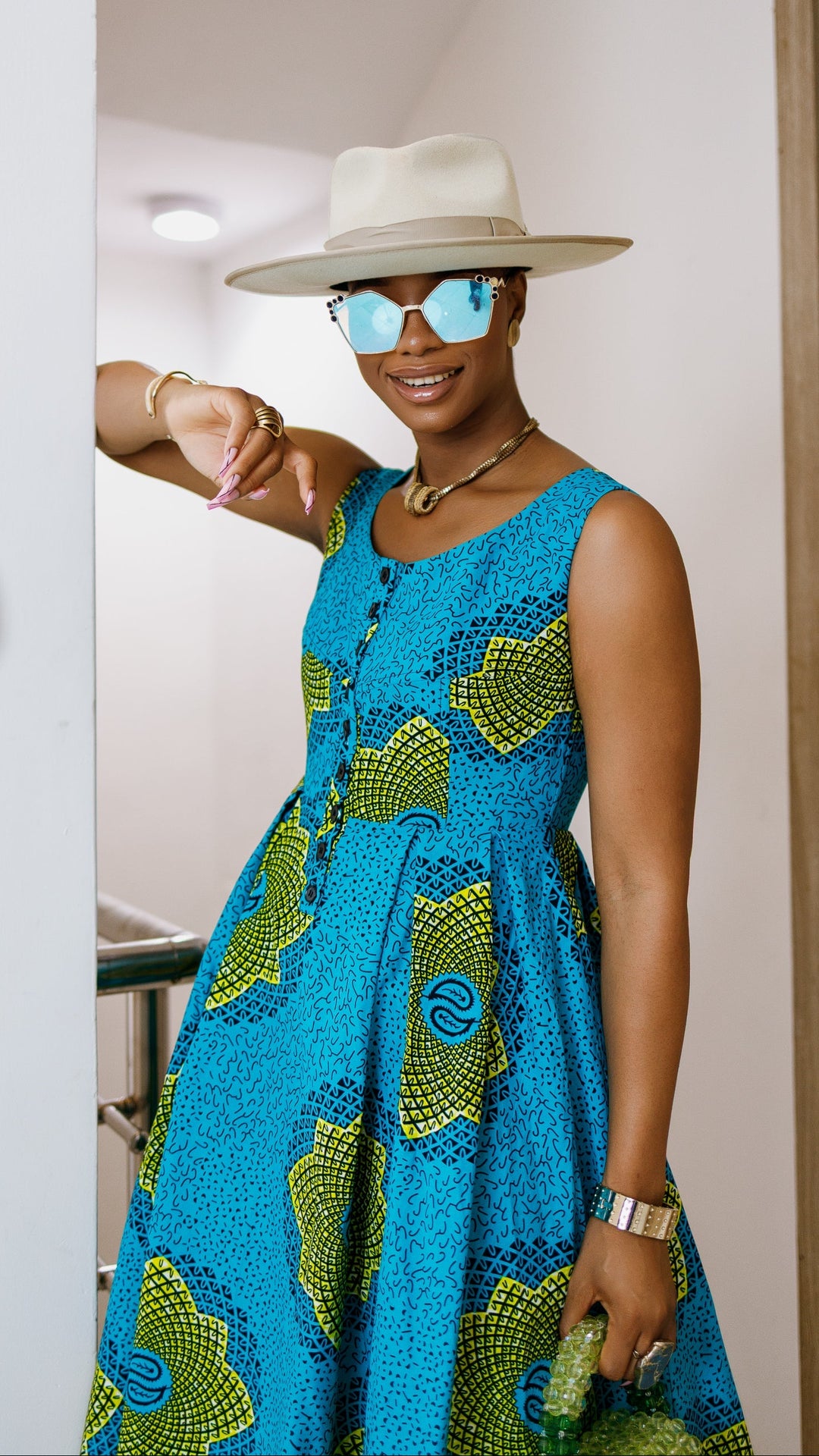 JAJA AFRICAN PRINT SLEEVELESS DRESS----FINAL SALE