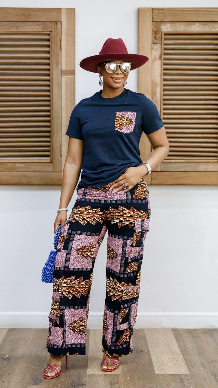 NKEM AFRICAN PRINT CARGO PANTS AND T-SHIRT SET - Especially Yours