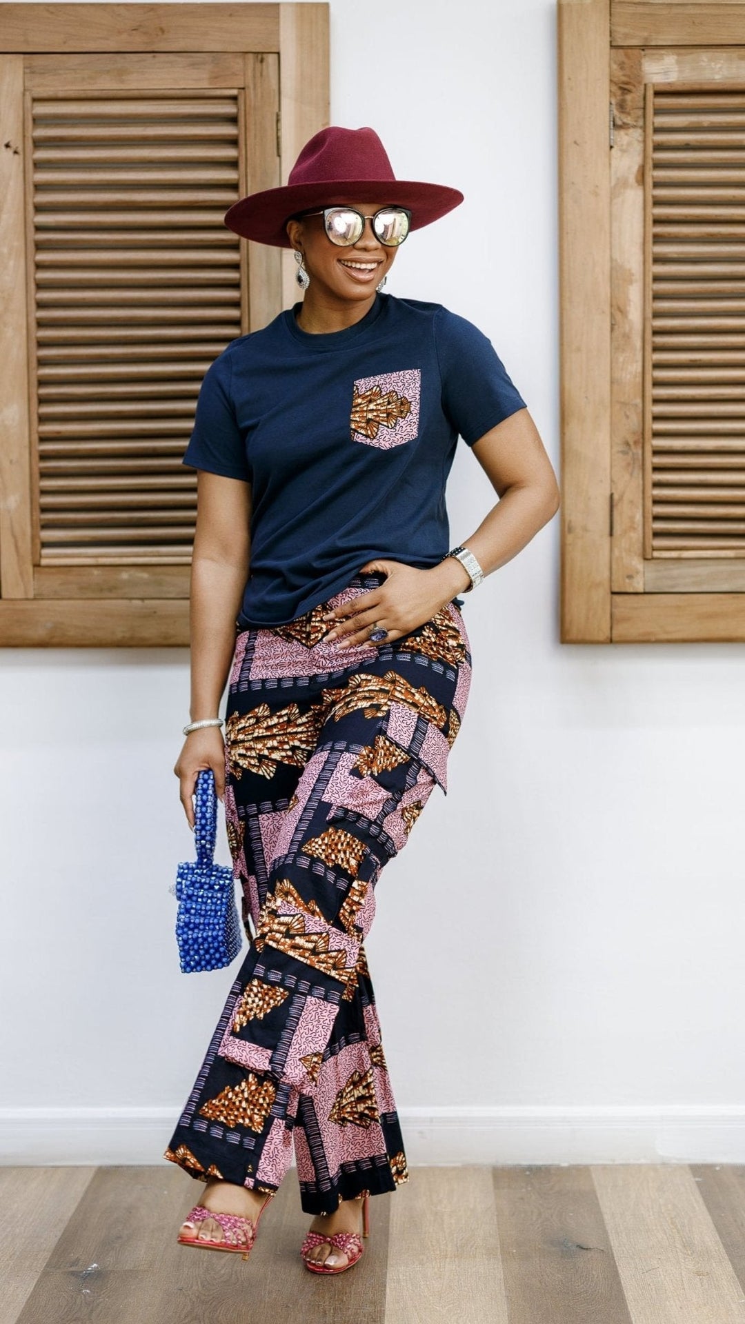 NKEM AFRICAN PRINT CARGO PANTS AND T-SHIRT SET - Especially Yours