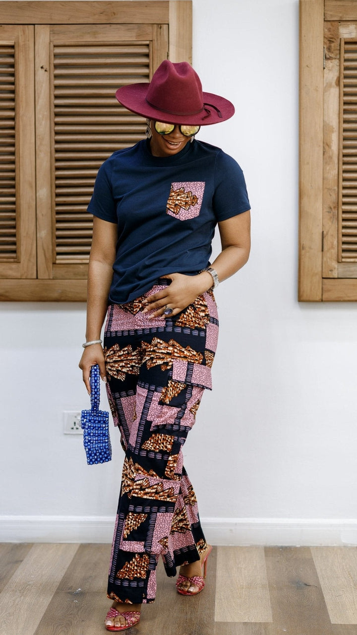 NKEM AFRICAN PRINT CARGO PANTS AND T-SHIRT SET - Especially Yours