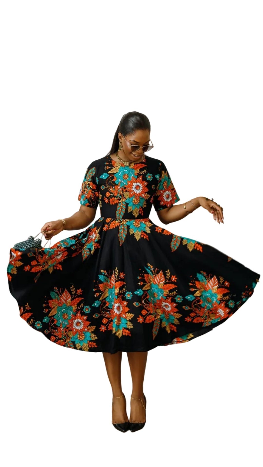 LOLADE AFRICAN PRINT FLORAL DRESS [FLORAL]