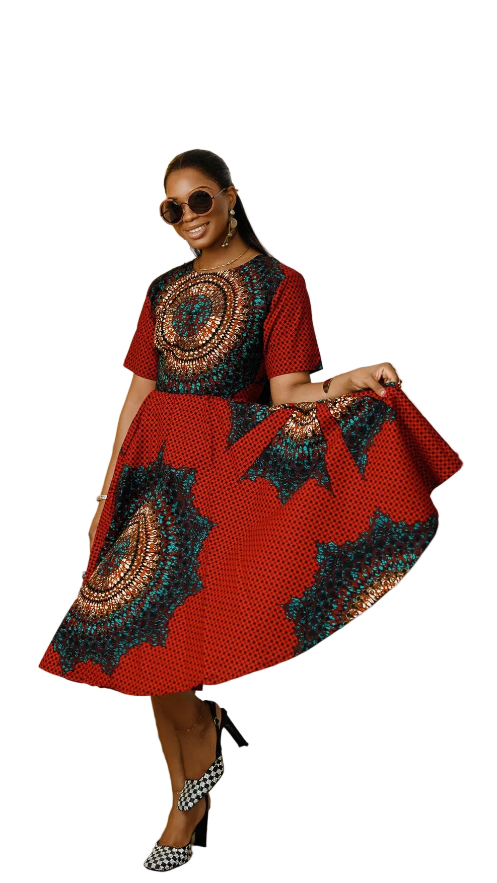 MARIAMA AFRICAN PRINT MIDI DRESS