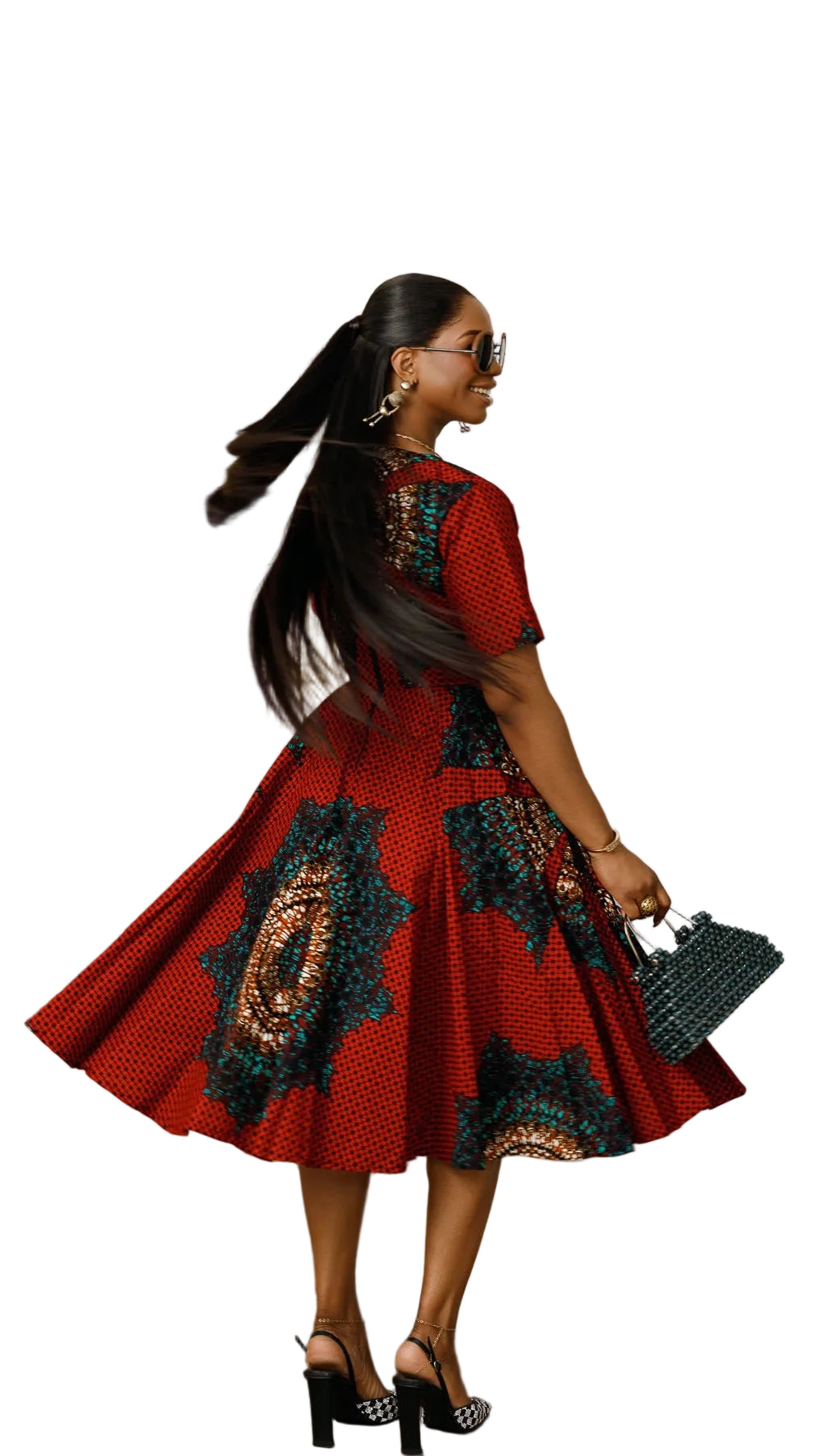 MARIAMA AFRICAN PRINT MIDI DRESS