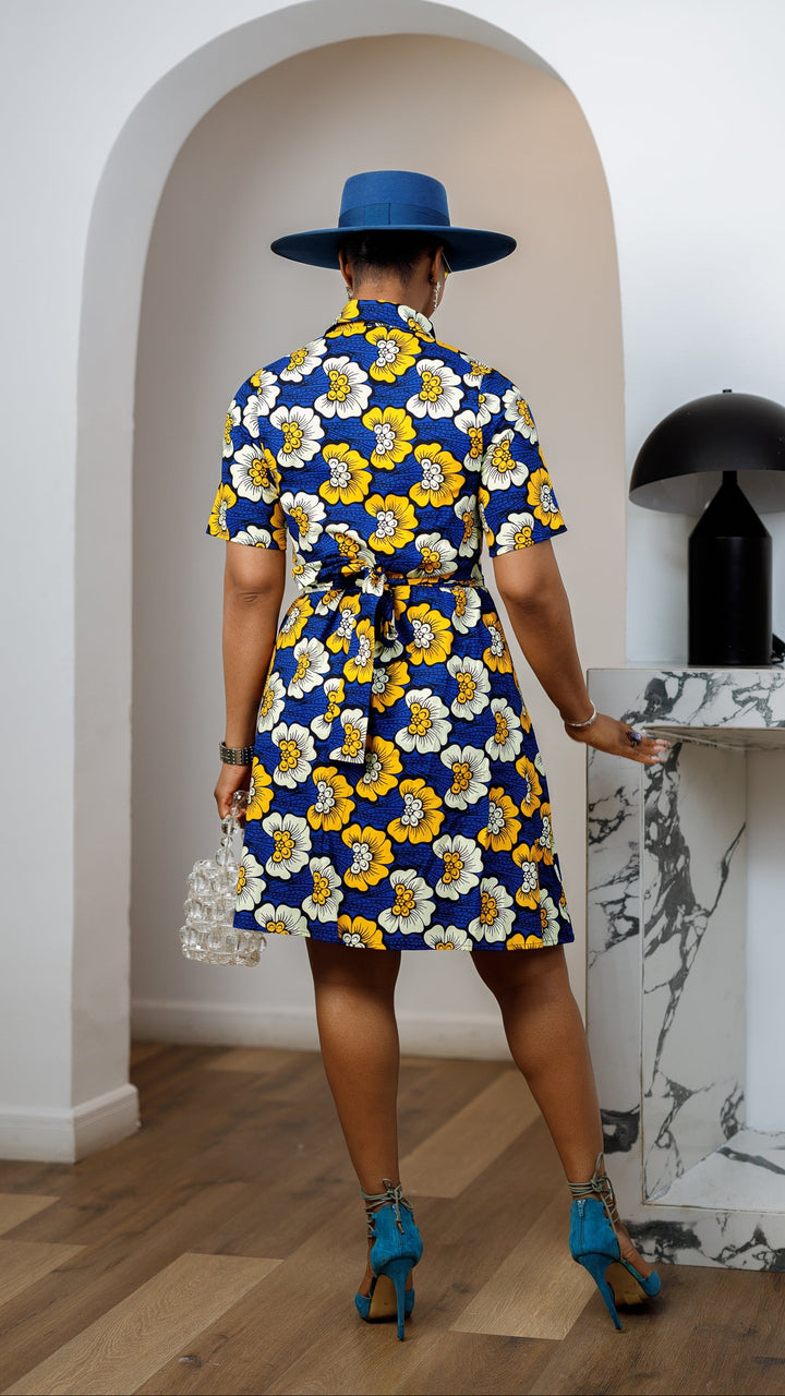 JADE AFRICAN PRINT SHIRT DRESS [MULTICOLOR]