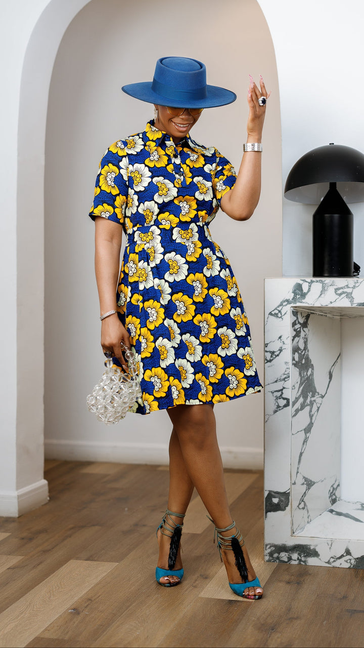 JADE AFRICAN PRINT SHIRT DRESS [MULTICOLOR]