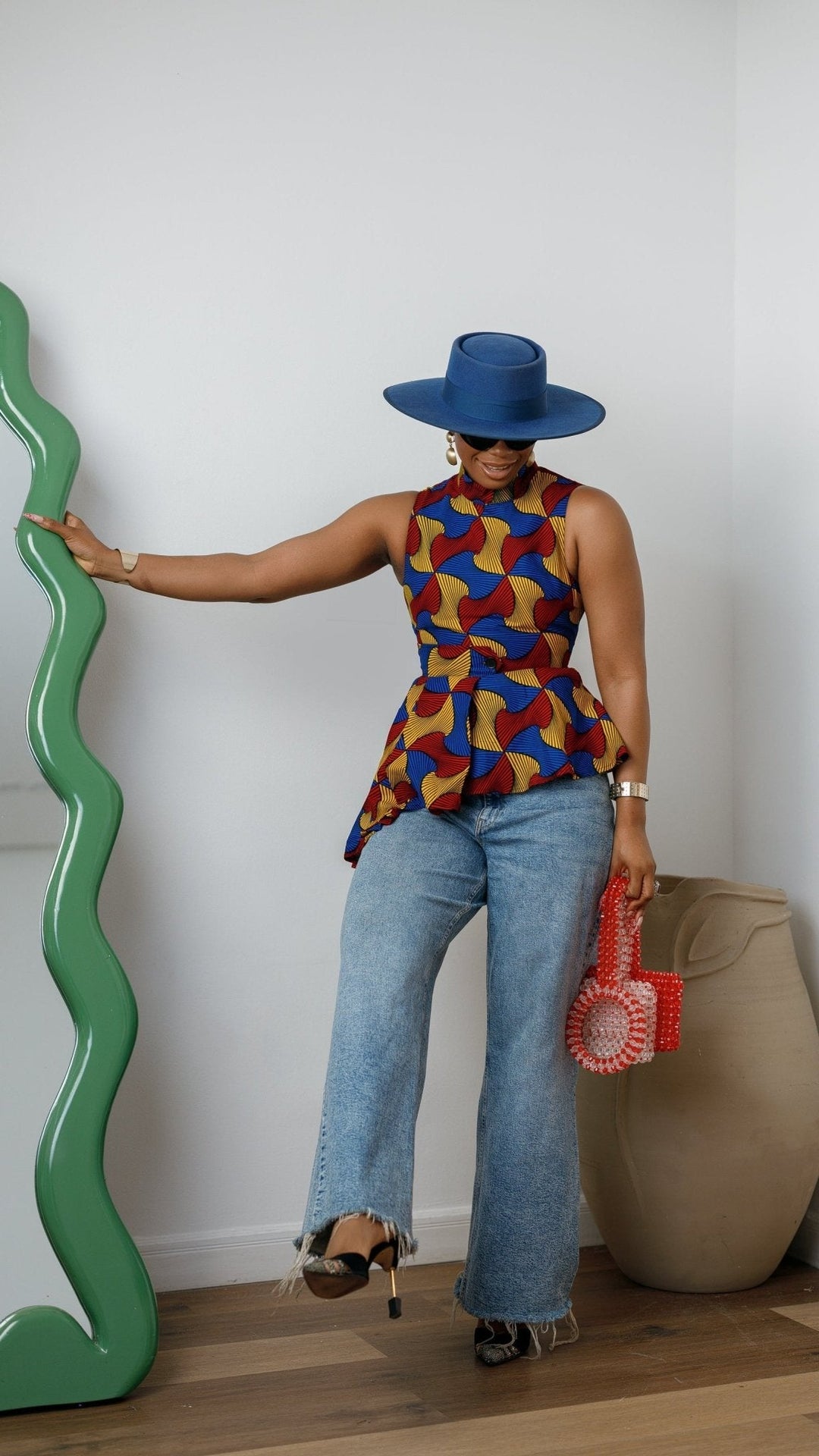 MEENA AFRICAN PRINT ASYMMETRIC TOP [MULTICOLOR] - Especially Yours