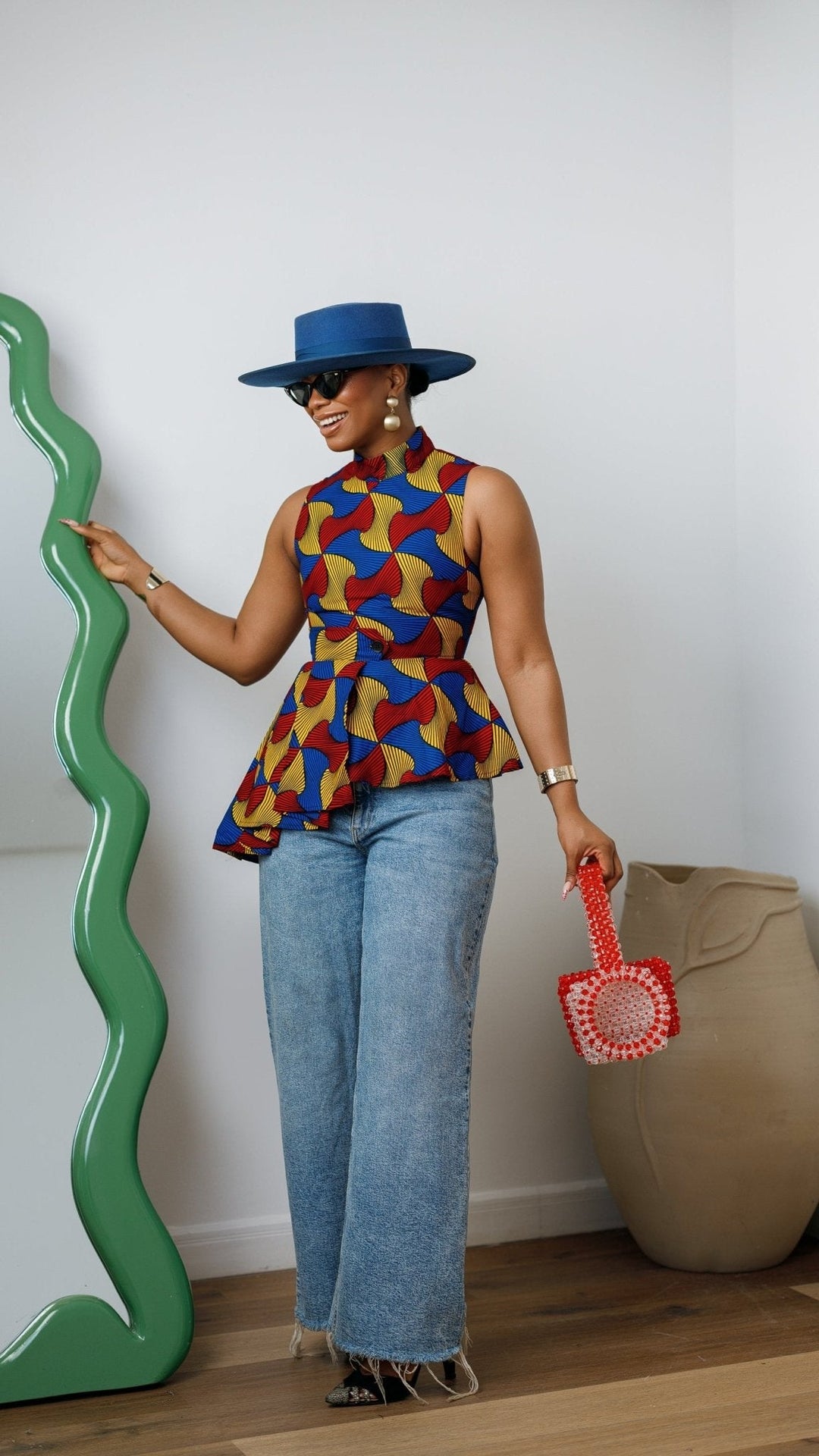 MEENA AFRICAN PRINT ASYMMETRIC TOP [MULTICOLOR] - Especially Yours