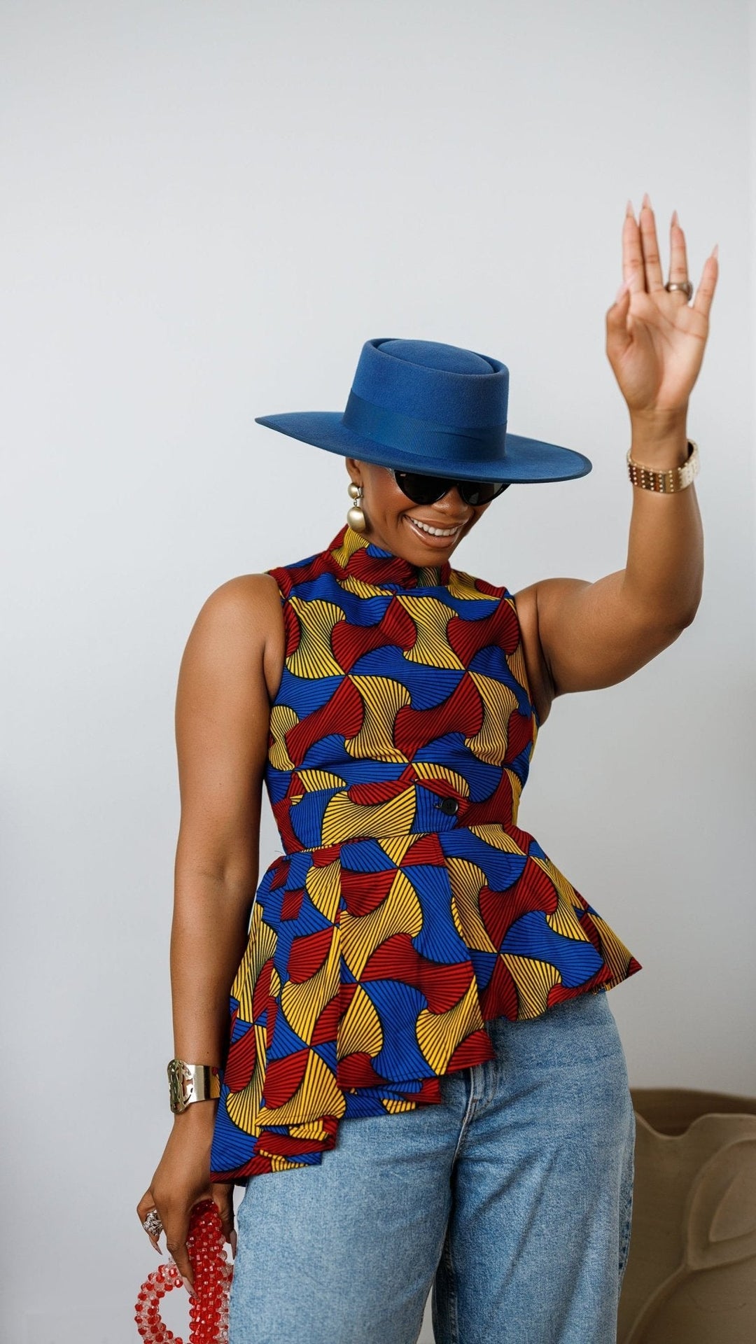 MEENA AFRICAN PRINT ASYMMETRIC TOP [MULTICOLOR] - Especially Yours