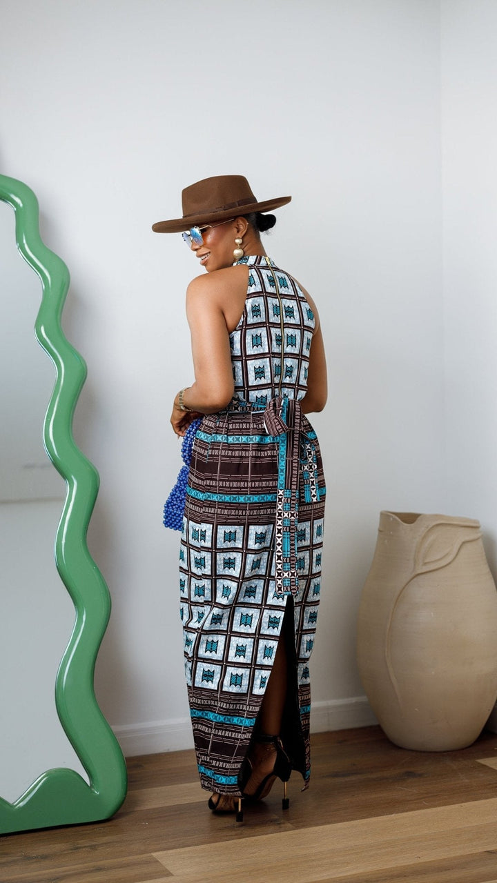 RONKE AFRICAN PRINT SLEEVELESS MAXI DRESS - Especially Yours