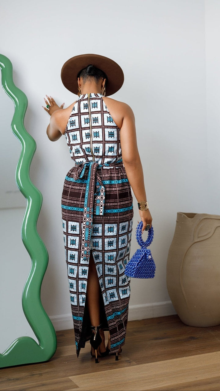 RONKE AFRICAN PRINT SLEEVELESS MAXI DRESS - Especially Yours