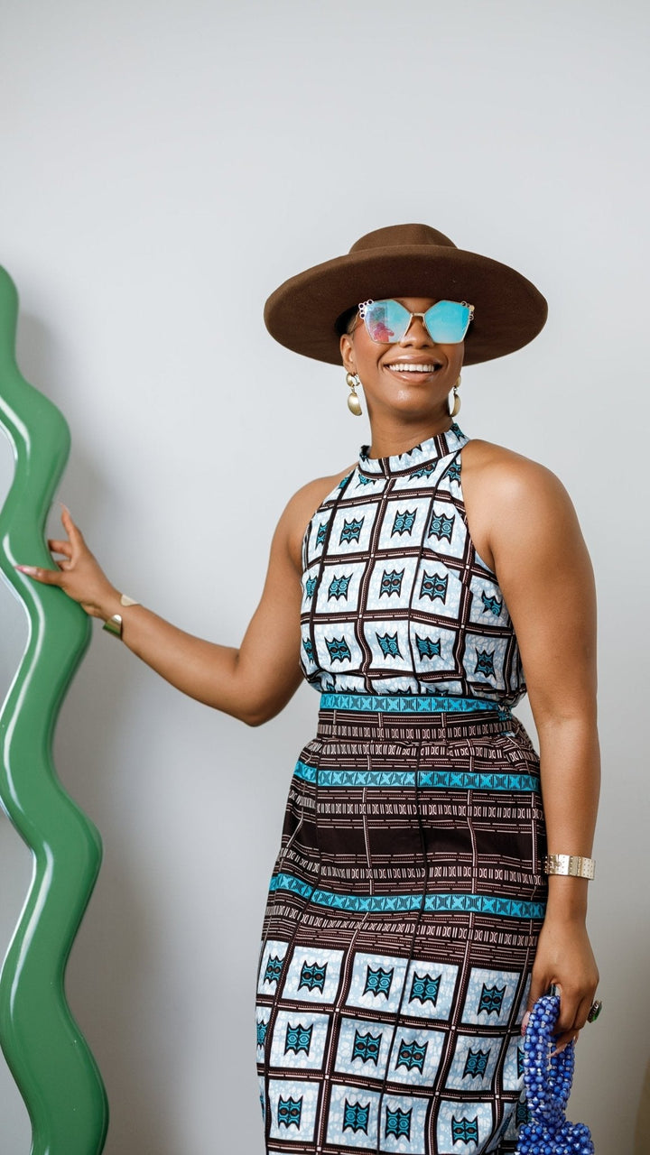 RONKE AFRICAN PRINT SLEEVELESS MAXI DRESS - Especially Yours