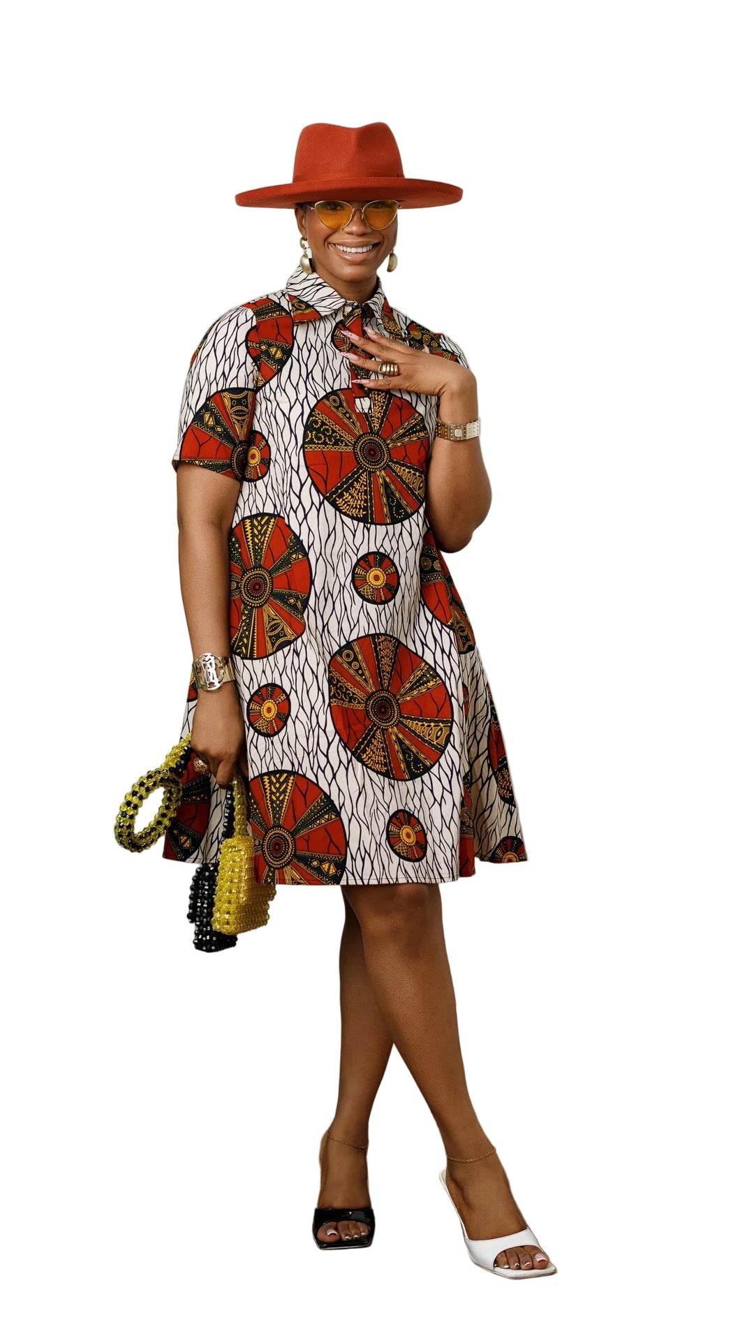 JADE AFRICAN PRINT SHIRT DRESS