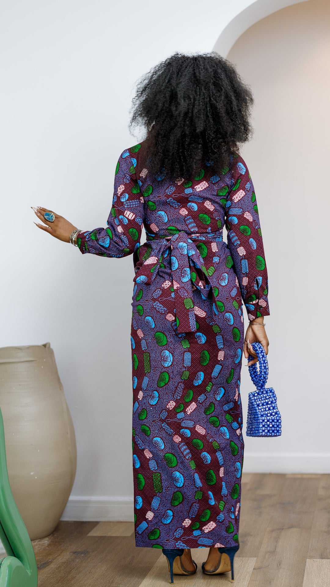 EMILY AFRICAN PRINT BUTTON MAXI DRESS [MULTICOLOR]----FINAL SALE