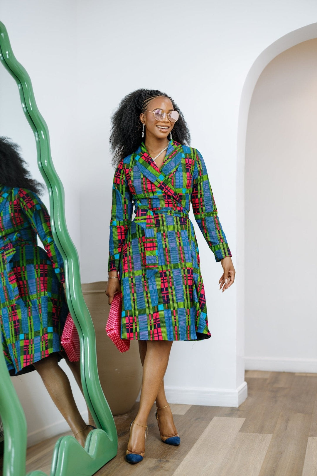 DERA AFRICAN PRINT WRAP MIDI DRESS - Especially Yours
