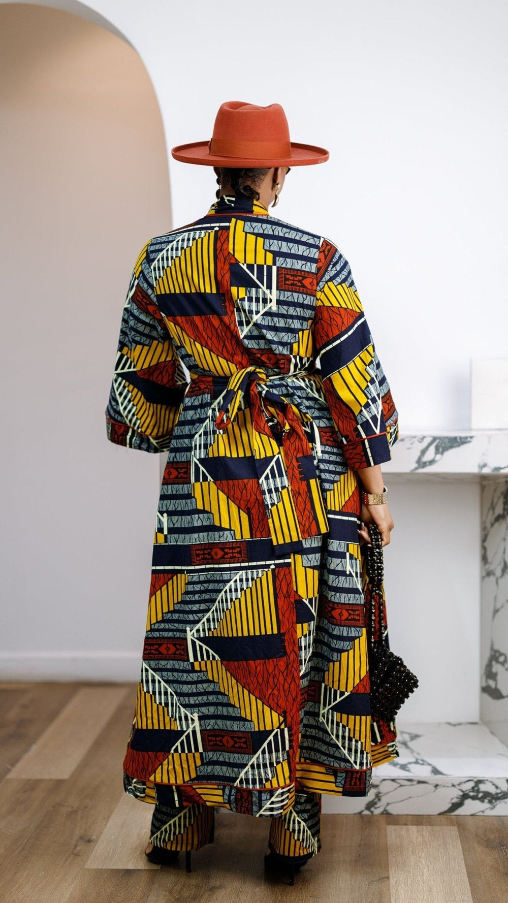 FADE AFRICAN PRINT MAXI KIMONO AND PANTS SET [MULTICOLOR] - Especially Yours